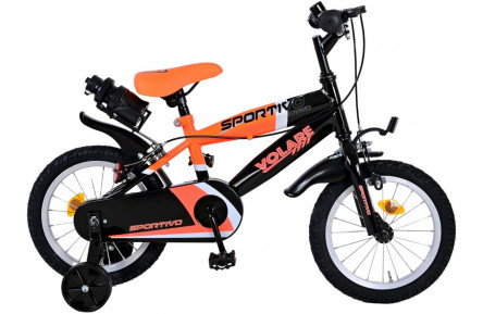 Volare Sportivo Kinderfiets 14"/23 cm/Oranje-Zwart/2043