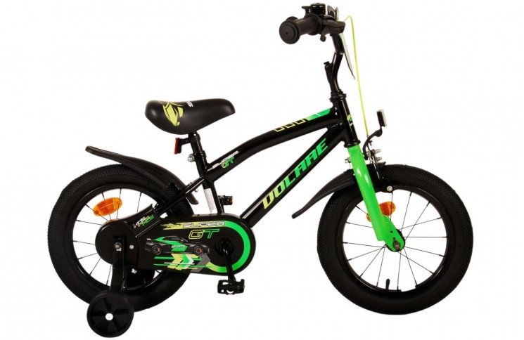 Volare Super GT Kinderfiets 14"/22 cm/Zwart-Groen/21382