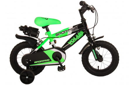 Volare Sportivo Kinderfiets 12"/21.5 cm/Zwart-Groen/2031