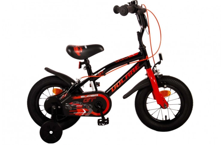 Volare Super GT Kinderfiets 12"/21.5 cm/Zwart-Rood/21185