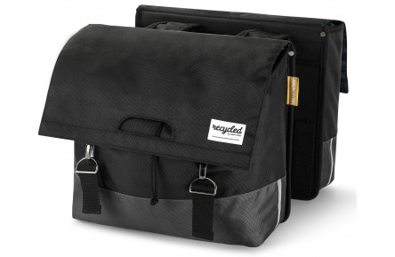 Gerecyclede dubbele fietstas Urban Proof 40 liter - zwart/grijs