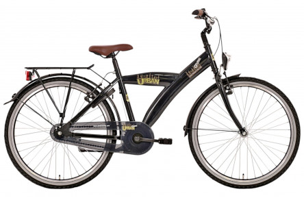 BFN jongensfiets Urban 24" 3v remnaaf glans zwart