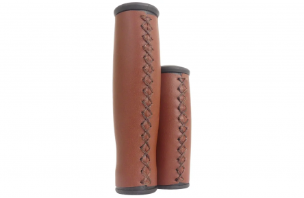 Handle Grip Set Edge City Leather - 135 / 92mm - dark brown