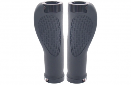 Handle Grip Set Edge Ergo City Double 130mm with Double Lockring - black