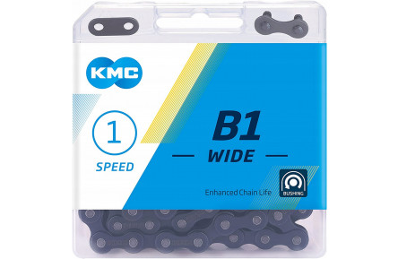 KMC B1 chain wide, 1/2 x 1/8 black, single speed