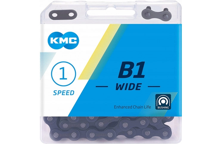 KMC B1 ketting wide, 1/2 x 1/8 zwart, single speed