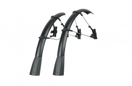 Spatbordset met stangen en bevestigingsmateriaal RACEBLADE PRO XL 28", mat-zwart