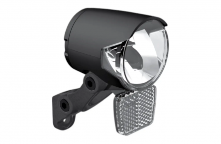 Koplamp Herrmans H-Black MR4 dynamo - aan/uit functie - met houder - 100/120 lumen 