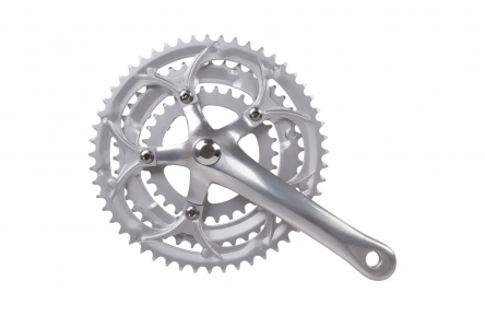 Crankstel Race 3 x 8 speed Mighty 30/42/52T aluminium - zilver