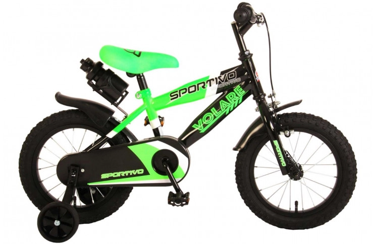 Volare Sportivo Children's Bicycle 14"/23 cm/Black-Green/2040