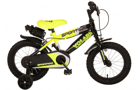 Volare Sportivo Kinderfiets 14"/23 cm/Zwart-Geel/2045