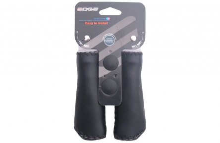 Handle Grip Set Edge 2x130mm Black Faux Leather