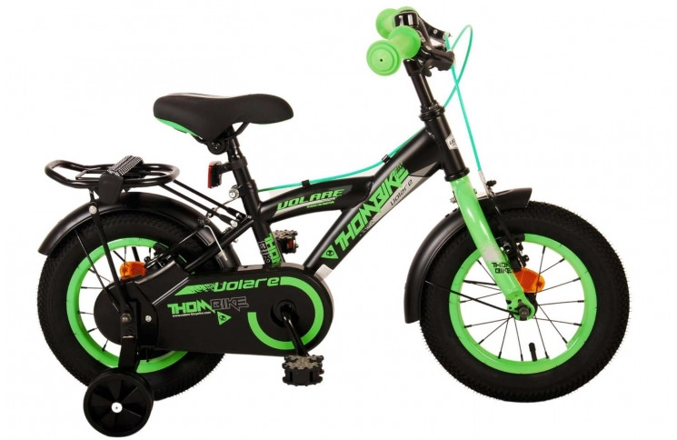 Volare Thombike Children's Bike 12"/21.5 cm/Black-Green/21175