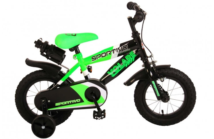 Volare Sportivo Kinderfiets 12"/21.5 cm/Zwart-Groen/2030