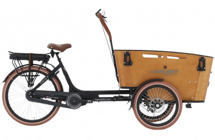 E-CARGO Vogue Carry 3 8 26"-20"/48cm/Mat-Zwart-Bruin/36V 13Ah 468Wh Bafang M400 Max Drive 80Nm LCD