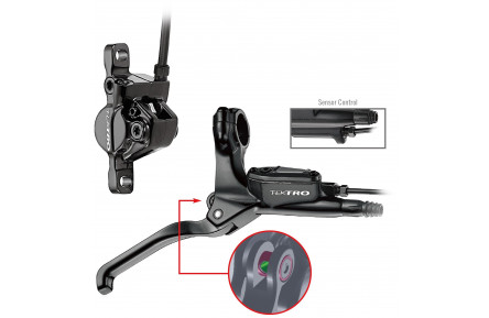 Hydraulic disc brake set Tektro HD-E350 E-Bike with brake sensor left, incl. 180 cm hose