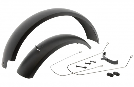 Spatborden 20" Fatbike , zwart. Voor en achter. Inclusief stangen