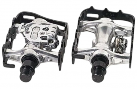 VP X92 PEDALEN COMBI SPD/VLAK ZWART-ZILVER INCLUSIEF SPD PLAATJES BLISTER