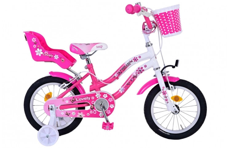 Volare Lovely Kinderfiets 14"/23 cm/Roze-Wit/1491