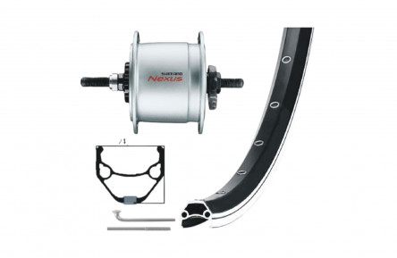KGS VOORWIEL 28 INCH (622) ZWART / ZILVER ROLLERBRAKE NAAFDYNAMO VAST
