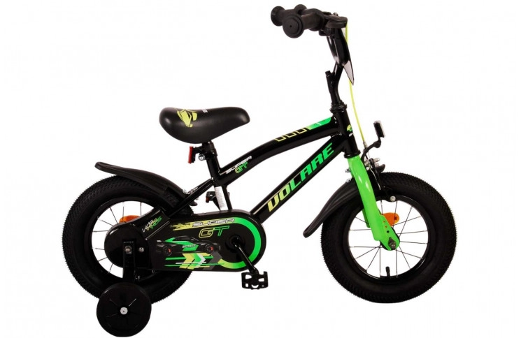 Volare Super GT Children's Bike 12"/21.5 cm/Black-Green/21182