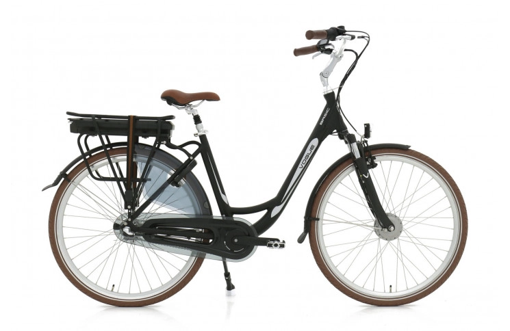 VOGUE E-BIKE, BASIC, 7SP SHIMANO, 47CM, MAT-ZWART (BRUIN), (13AH,36V, 468 Wh), UART (1000416) KLEUR LCD