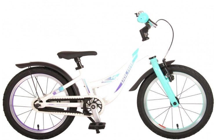 Volare Glamour Kinderfiets 16"/23 cm/Wit-Turkoois/21676