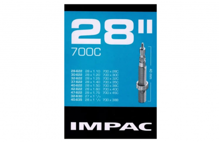 Impac Inner Tube (by Schwalbe) SV28 28x1 5/8x1 3/8, 28x1 1/4, 28x1 1/2, 28x1.75 ETRTO 28/47-622/635, Valve: French 40mm