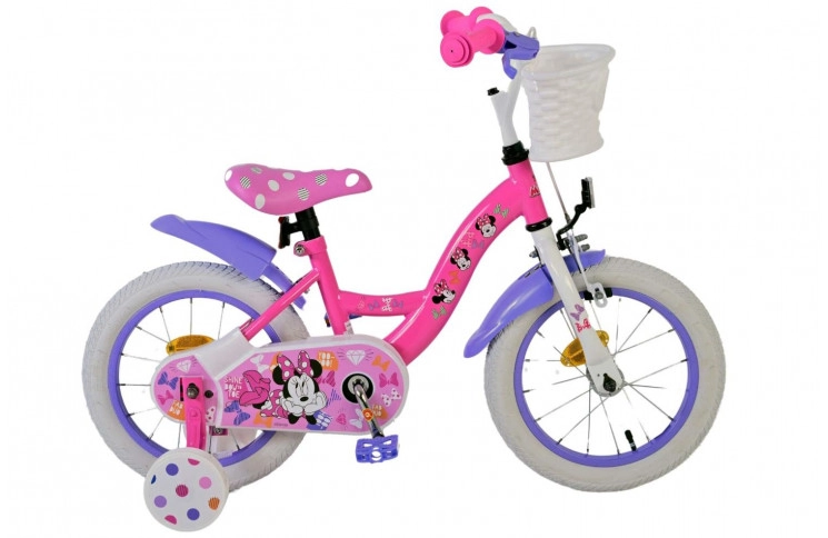 Disney Minnie Kinderfiets 14"/23 cm/Roze-Paars/21412-SACB