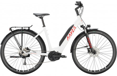 KAYZA Electric trekking bike Tanana Dry 4 28"/45cm-M/9/snow white - red/02705523