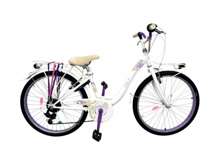 Meisjesfiets Fleur M/al/Wit/24/stad/f34