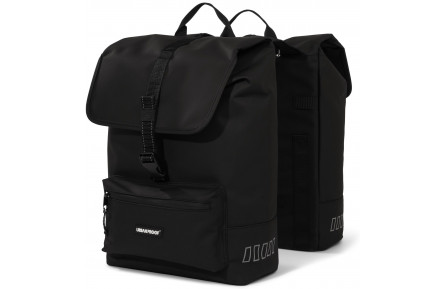 Gerecyclede dubbele fietstas Urban Proof Cargo 38 liter 30x15x42cm - zwart