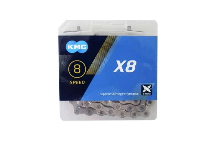 KMC X8 chain Silver 1/2x3/32, 6/7/8-speed