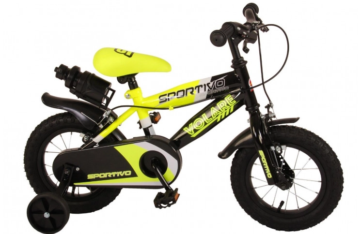 Volare Sportivo Kinderfiets 12"/21.5 cm/Zwart-Geel/2035