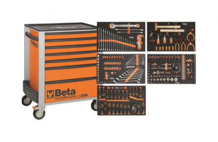BETA BW 2400S 07-EM GEREEDSCHAPSWAGEN / 7 LADEN + 309-DELIG ASSORTIMENT ORANJE
