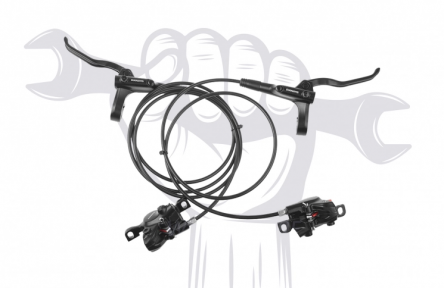 Vervanging en montage van rem (remhendel en schijfremmechanisme) (één rem), materialen apart berekend