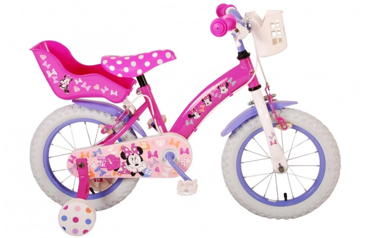 Disney Minnie Kinderfiets 14"/23 cm/Roze-Paars/21436-CH-IT