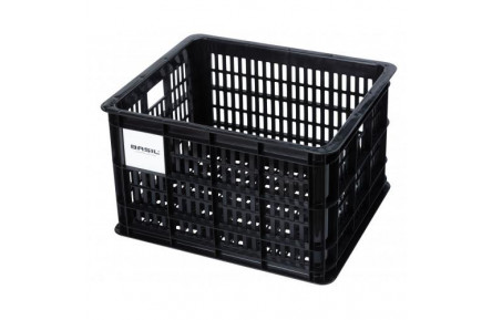 Bicycle crate Basil 21134 M 29.5L, black, recycled