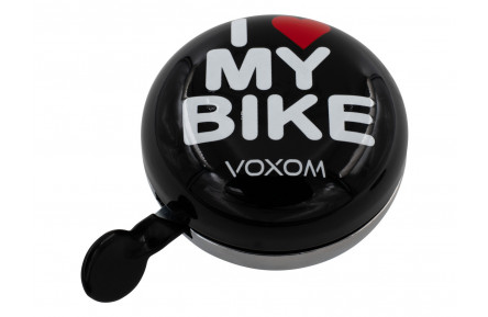 Voxom Bicycle Bell Kl17, black, i love my bike