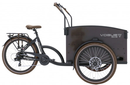 E-CARGO Vogue Journey-S 7 26"-24"/48cm/Matt-Black-Brown/36V 14.5Ah 522Wh LCD