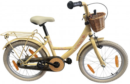 BFN meisjesfiets Girly 18" met rotan mandje goud