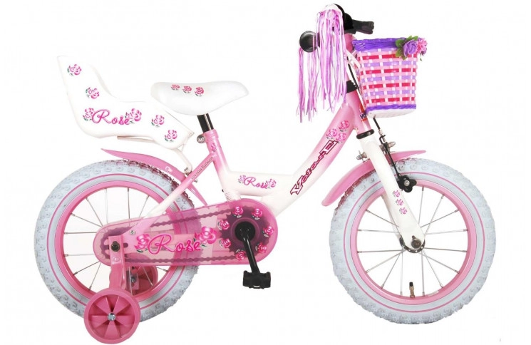 Volare Rose Kinderfiets 14"/23 cm/Wit-Roze/81403