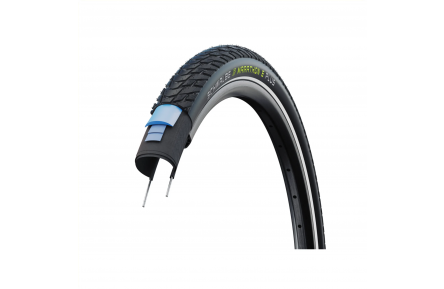 Schwalbe Marathon E-plus smartguard (5mm anti-lek) TwinSkin, Zwart met reflectie, 28x1.75 ETRTO 47-622