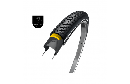 Tire: WOLFF Traveller color: black with reflection, size: 28x1.75, ETRTO 47-622, 1.2mm anti-puncture layer