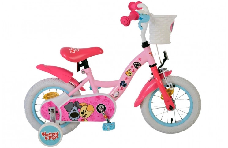 Woezel & Pip Kinderfiets 12"/20 cm/Roze-Rood/31270-SACB