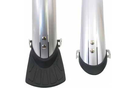 Spatbordset 28" 45 mm kunststof compleet met stangenset - zilver 