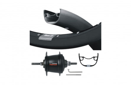 KGS ACHTERWIEL 28 INCH 622 ZWART / RVS NEXUS 7 ROLLERBRAKE