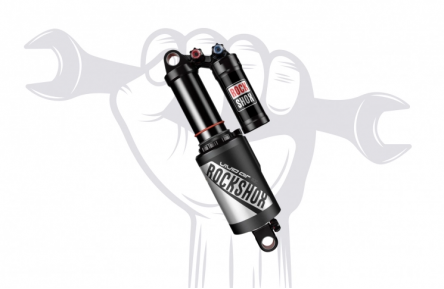 Vervanging van de achterdemper met afstelling op de rijder