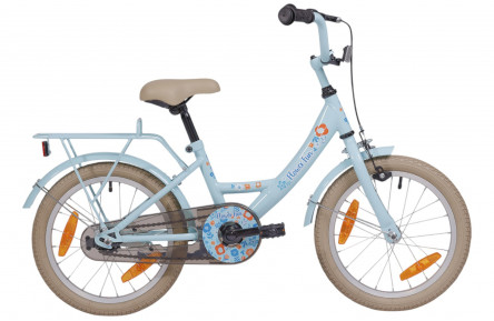 BFN meisjesfiets Flower Fun 16" remnaaf blauw