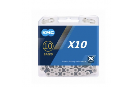 KMC X10 chain silver/black 1/2x1128, 10-speed